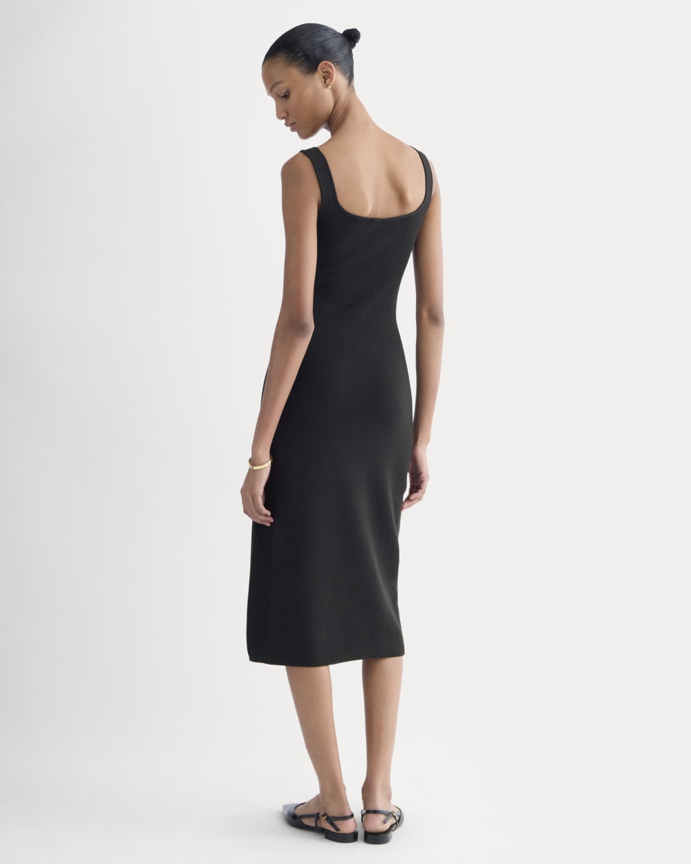 Knit Square-Neck Midi Dress | Black Everlane Knit Square-Neck Midi Dress | Black Everlane