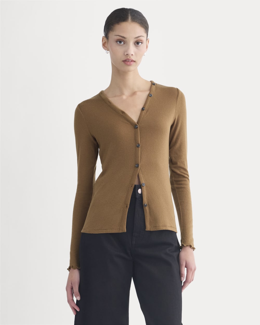 Sheer V-Neck Cardigan in Butterluxe