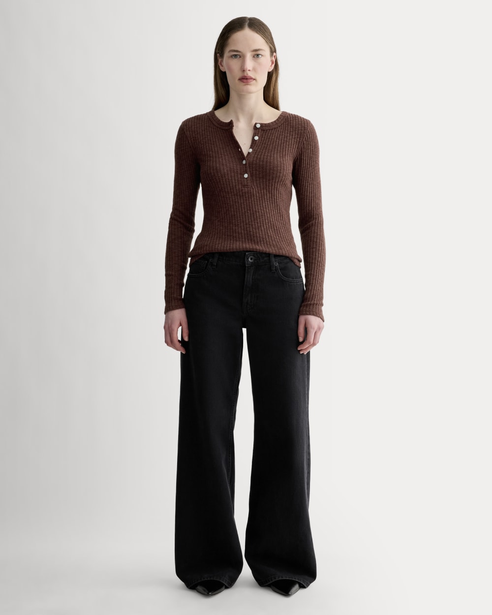 The Cozy Rib Henley | Dark Mahogany – Everlane