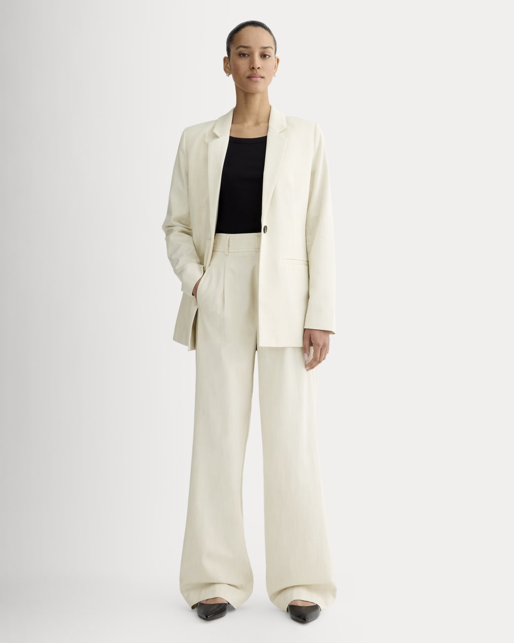 womens-way-high-drape-pant-short-heathered-oat | primary