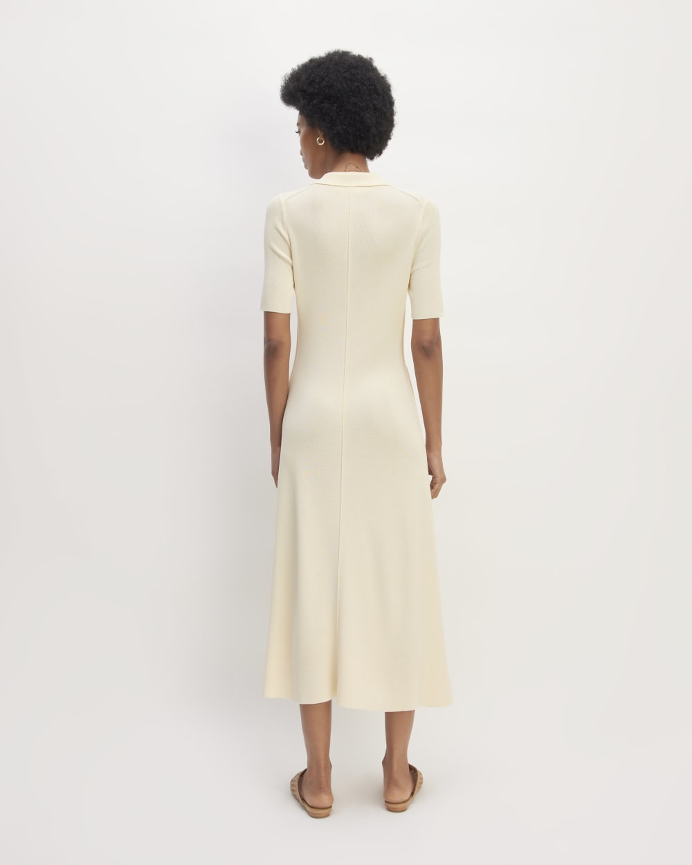 The Viscose Knit Polo Midi Dress | Beige Everlane The Viscose Knit Polo Midi Dress | Beige Everlane