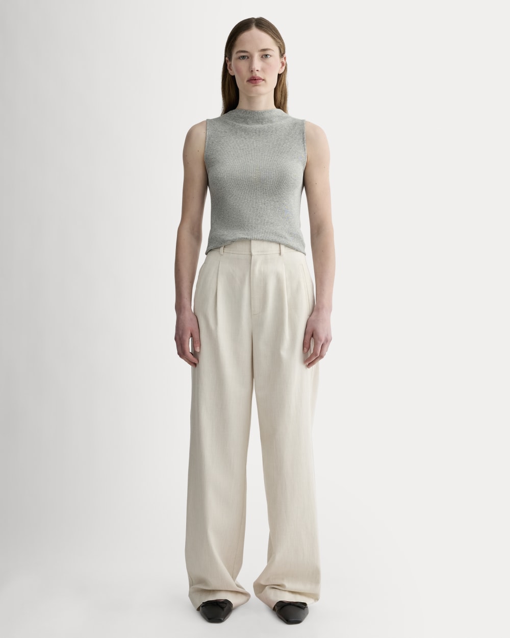 The Luxe Rib Funnel-Neck Tank | Heathered Grey – Everlane