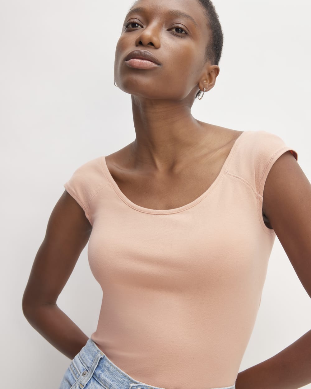 The Supima® Form Cap-Sleeve Tee | Blush Pink – Everlane