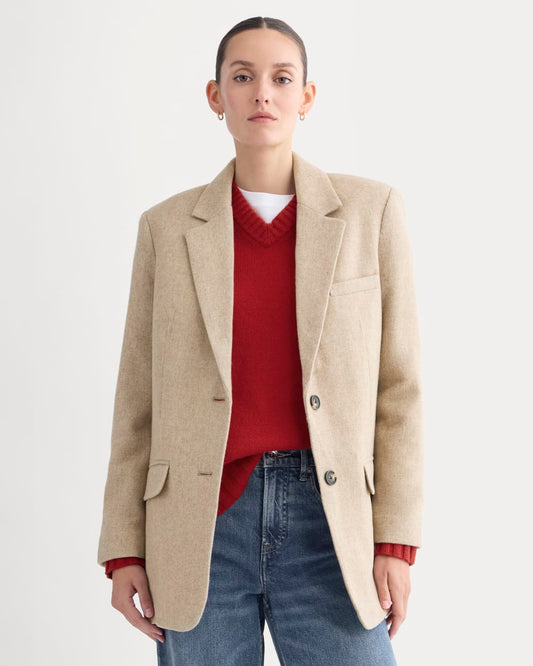 womens-oversized-blazer-taupe-herringbone | primary