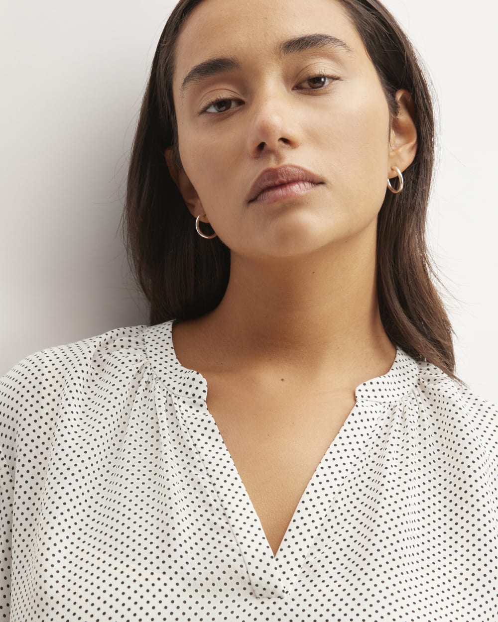 womens-clean-silk-v-neck-top-bone-black-polka-dot