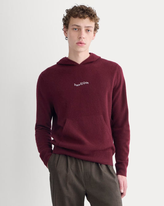 womens-peace-and-quiet-cashmere-hoodie-wine | primary