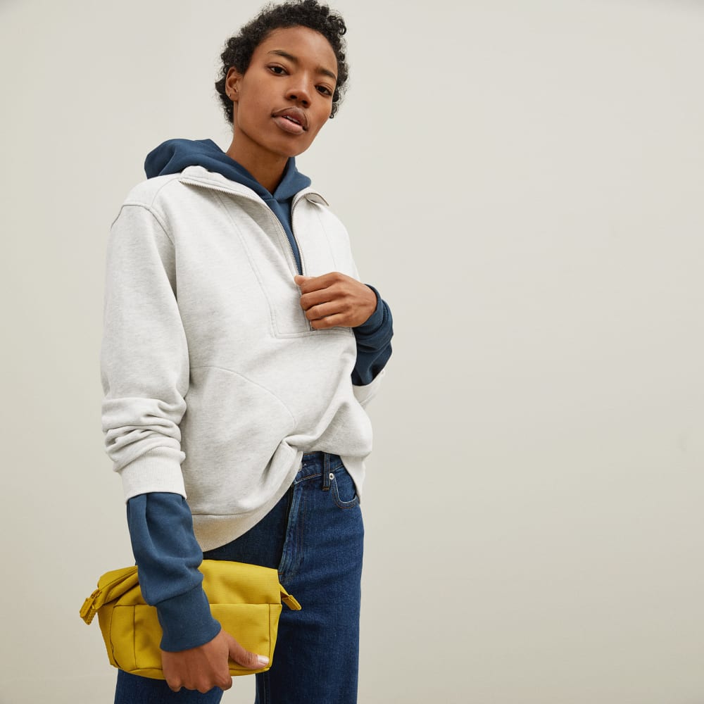 The Track Half-Zip | Light Heather Grey – Everlane