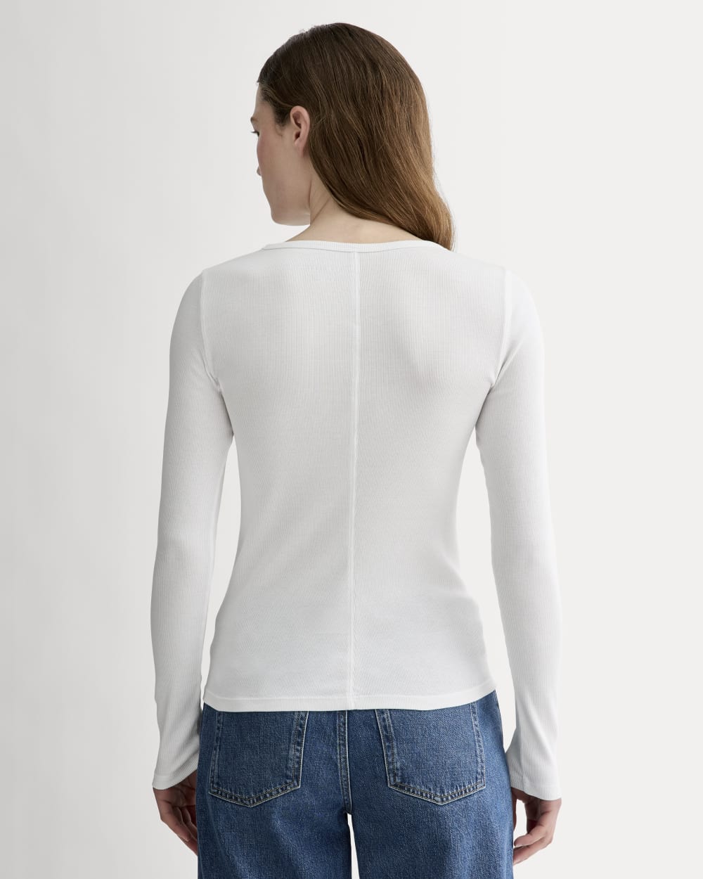 The Luxe Rib Long-Sleeve Crew | White – Everlane