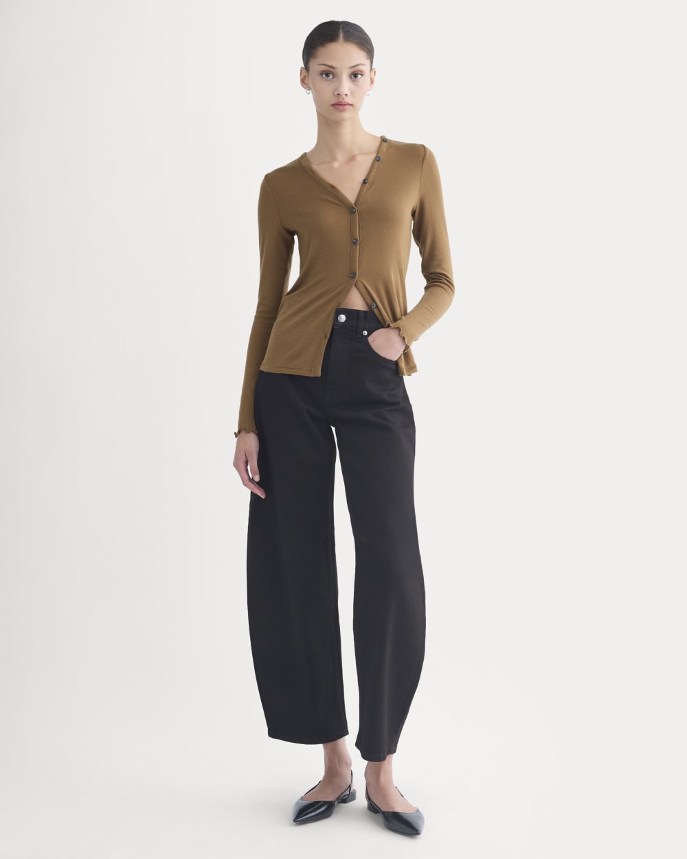 womens-sheer-v-neck-cardigan-butterluxe-toffee
