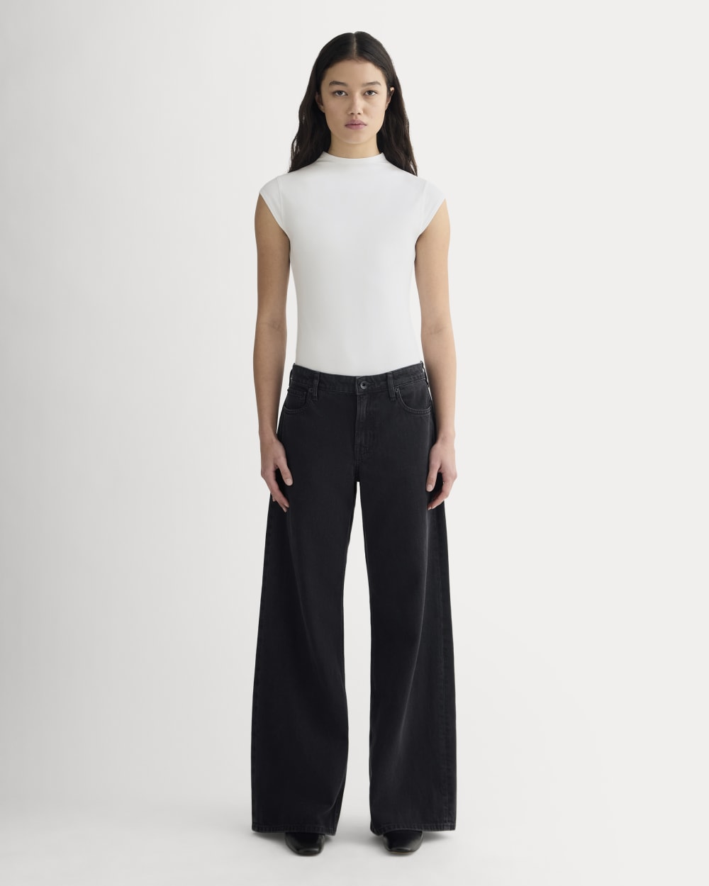 womens-form-funnel-neck-bodysuit-white | primary