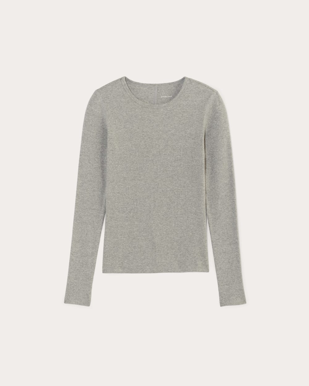 The Luxe Rib Long-Sleeve Crew | Heathered Dark Sea