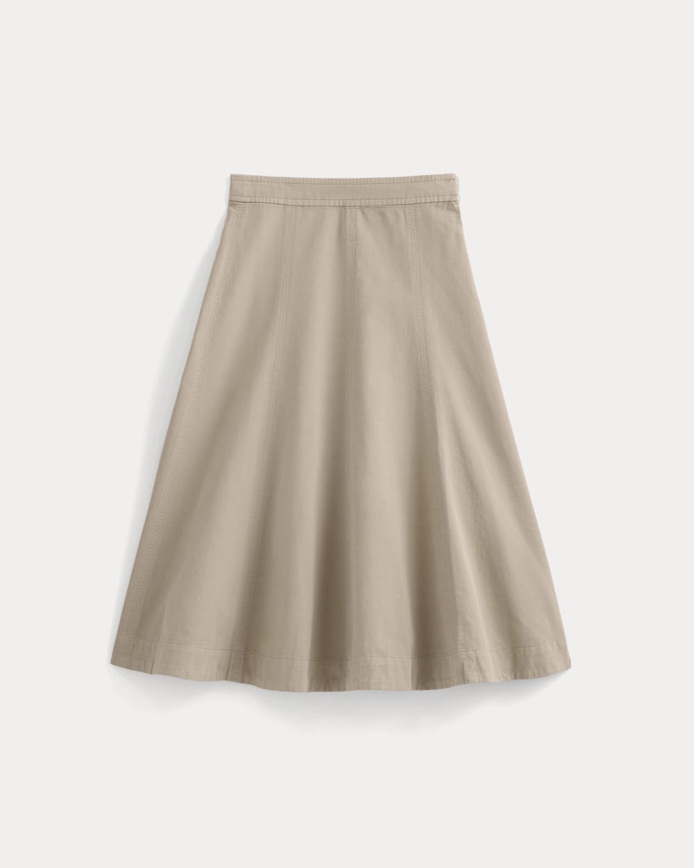 womens-seamed-midi-skirt-trench-coat-khaki | alt