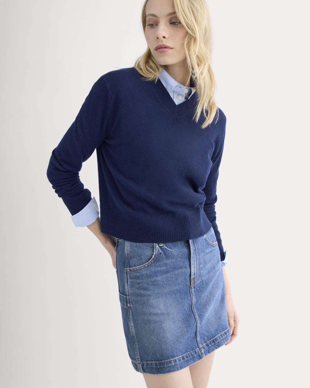 womens-denim-utility-mini-skirt-dark-indigo | primary