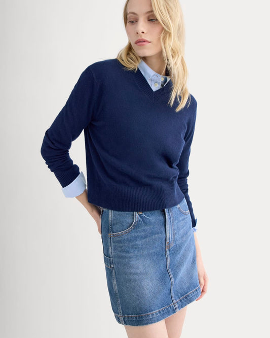 womens-denim-utility-mini-skirt-dark-indigo | primary