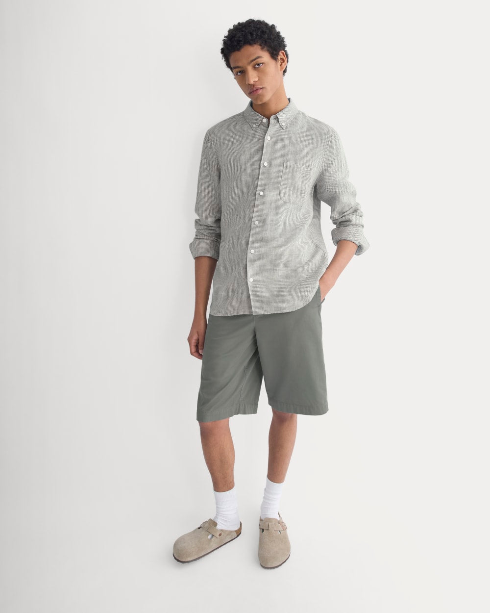 【週末SALE】Linen シャツ The Classic Shirt in Linen | Peyote – Everlane