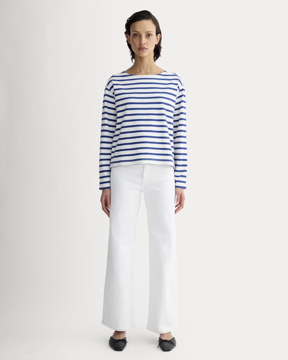 The Mariner Tee | Bone / Mazarine Blue – Everlane