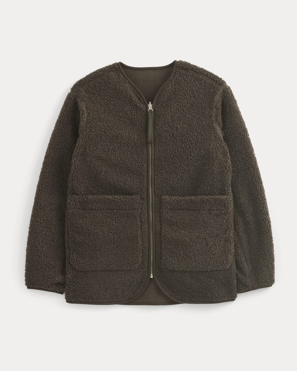 womens-reversible-teddy-jacket-coffee-bean | primary