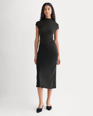 Slip Skirt in Silk Charmeuse | Black