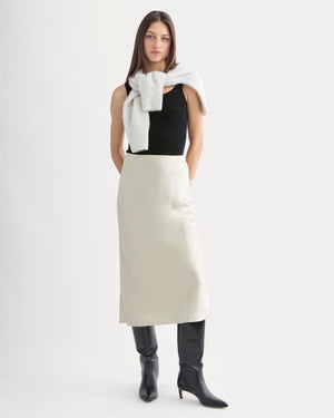 Slip Skirt in Silk Charmeuse | Peyote