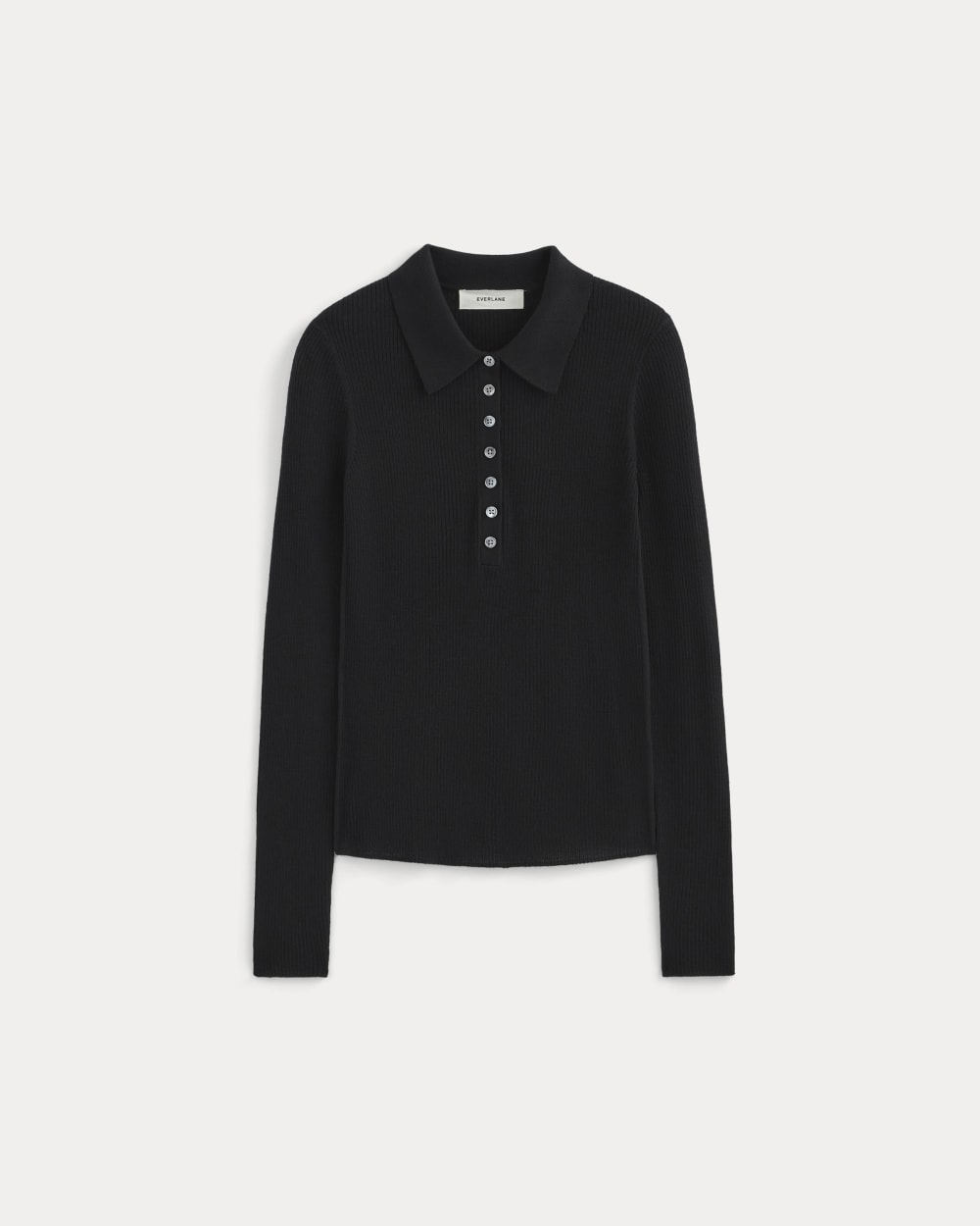 The Polo in Ultrasoft Merino Black – Everlane - Main Image