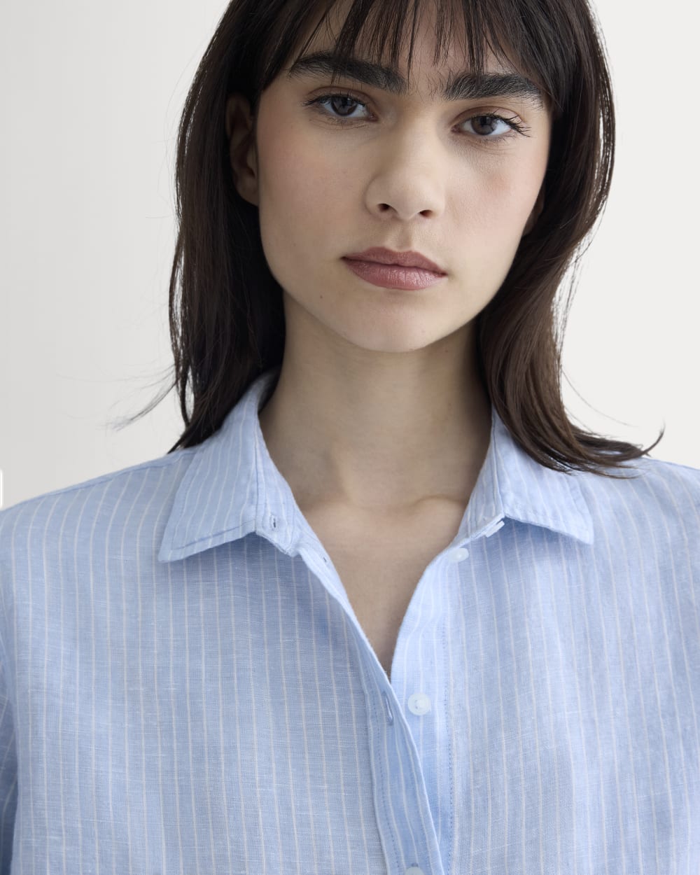 The Must-Have Shirt in Linen | Sky Blue / White
