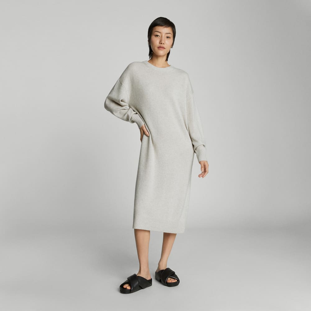 everlane cashmere midi dress Everlane Cashmere Polo Midi Dress In Dark Chocolate, Size Medium