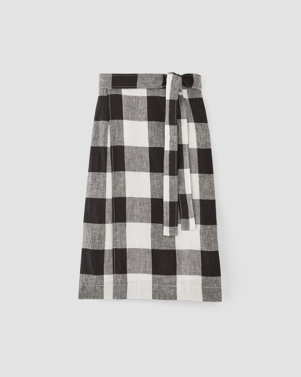womens-linen-wrap-skirt-bone-black-check | alt
