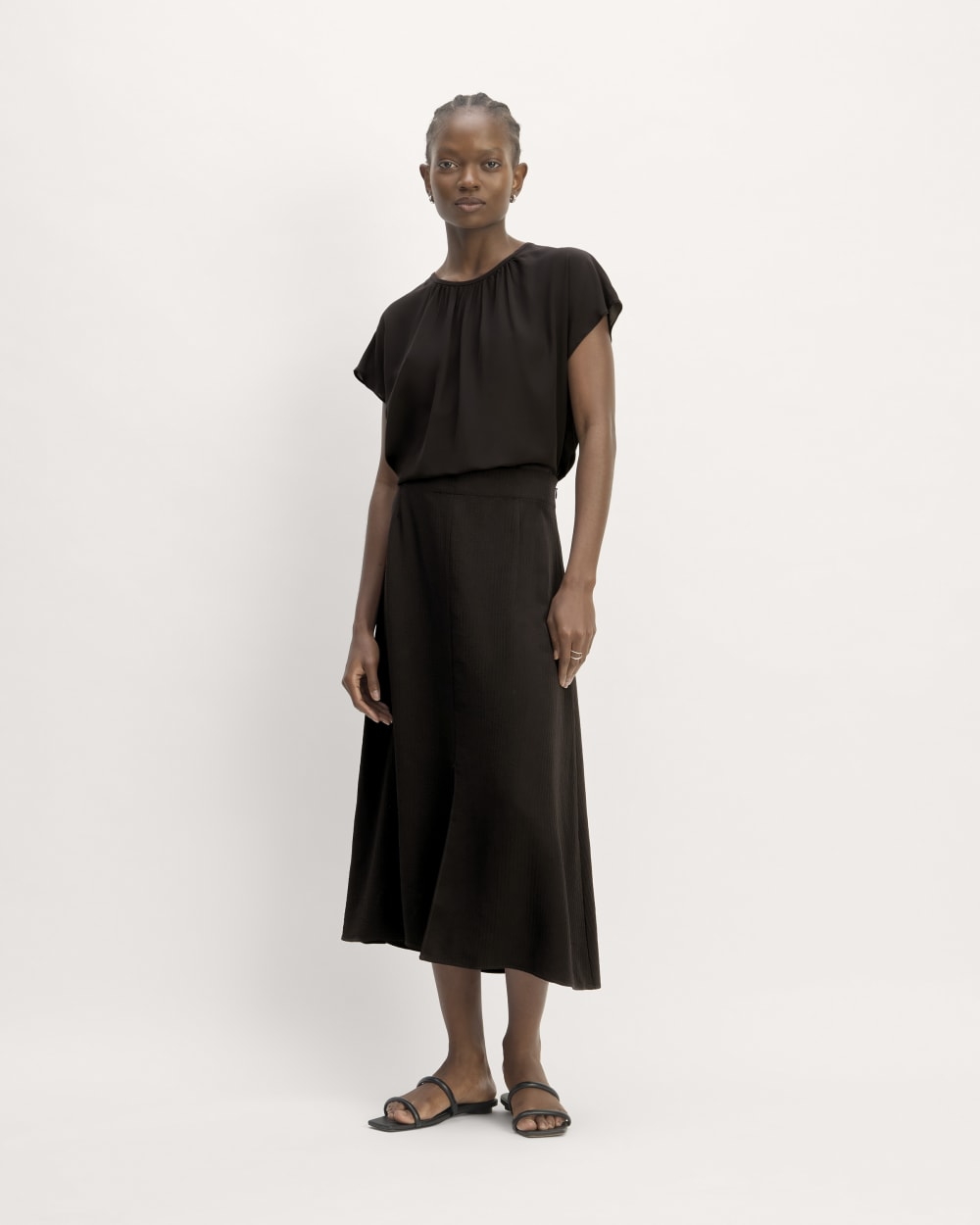 womens-viscose-gathered-neck-top-black