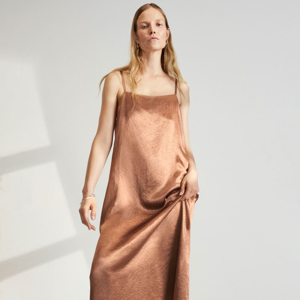 The Satin Square-Neck Slip Dress | Carob Brown Everlane The Satin Square-Neck Slip Dress | Carob Brown Everlane
