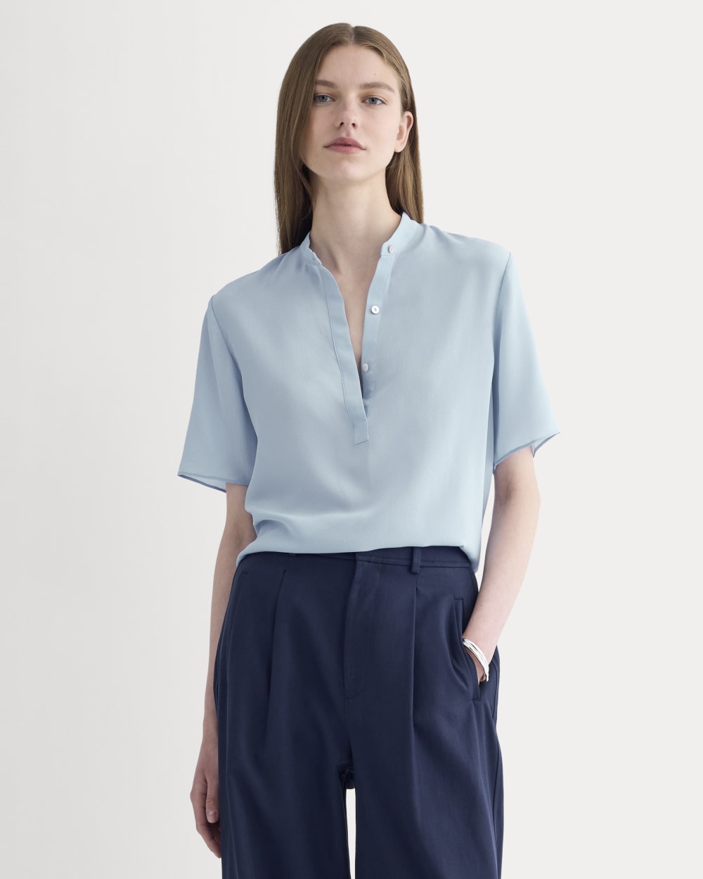 The Popover Top in Washable Silk
