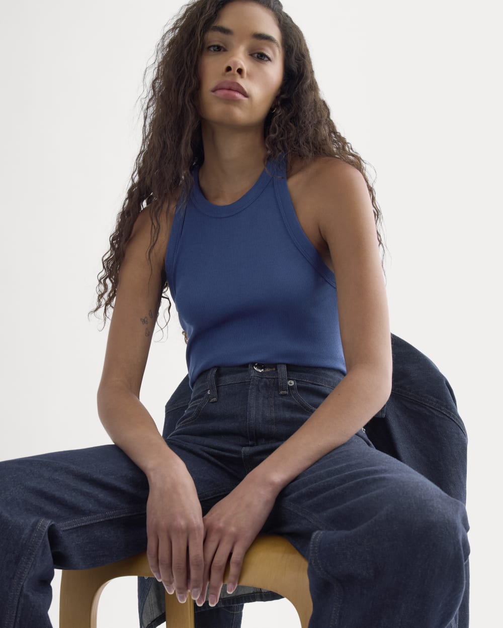 Luxe Rib Racerback Tank | Estate Blue – Everlane