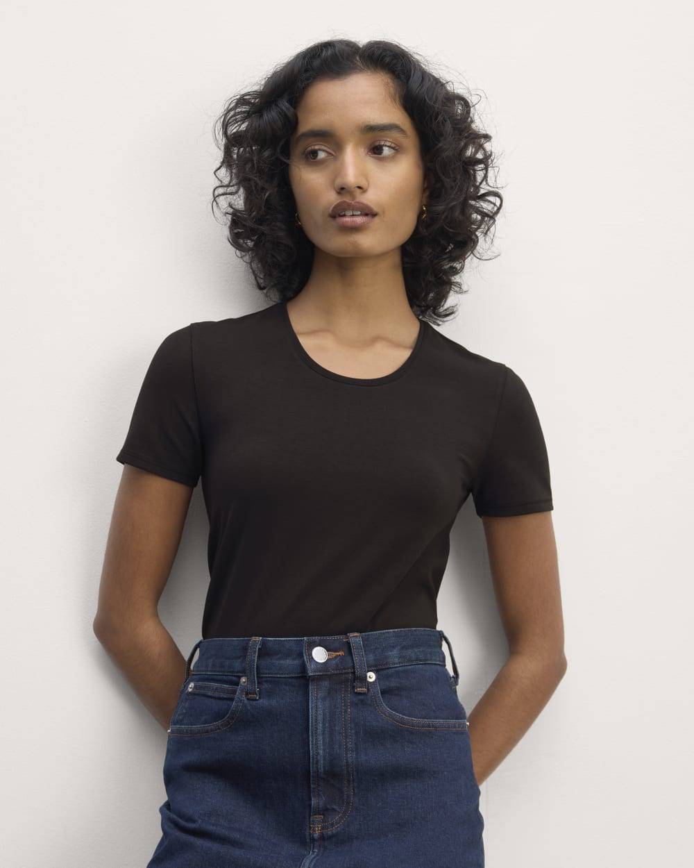 womens-supima-form-ss-crewneck-tee-black | primary
