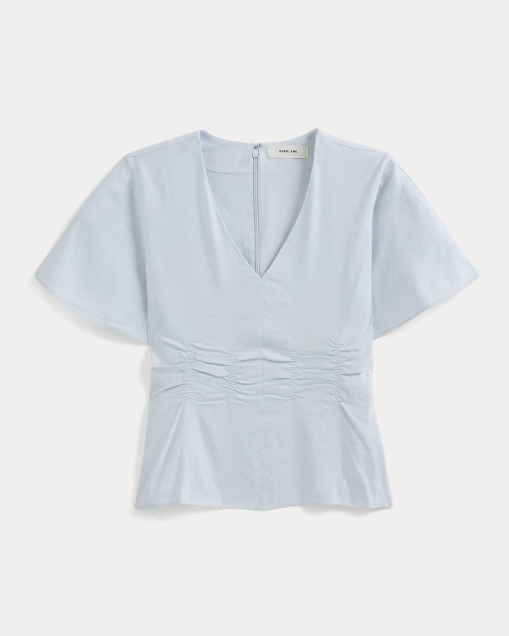 womens-cinched-top-in-stretch-linen-skywriting | alt