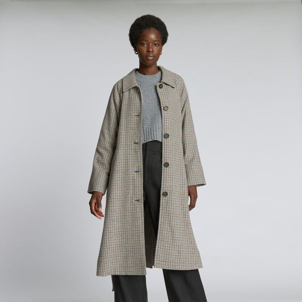 The Italian ReWool® Trench | Pewter Houndstooth – Everlane