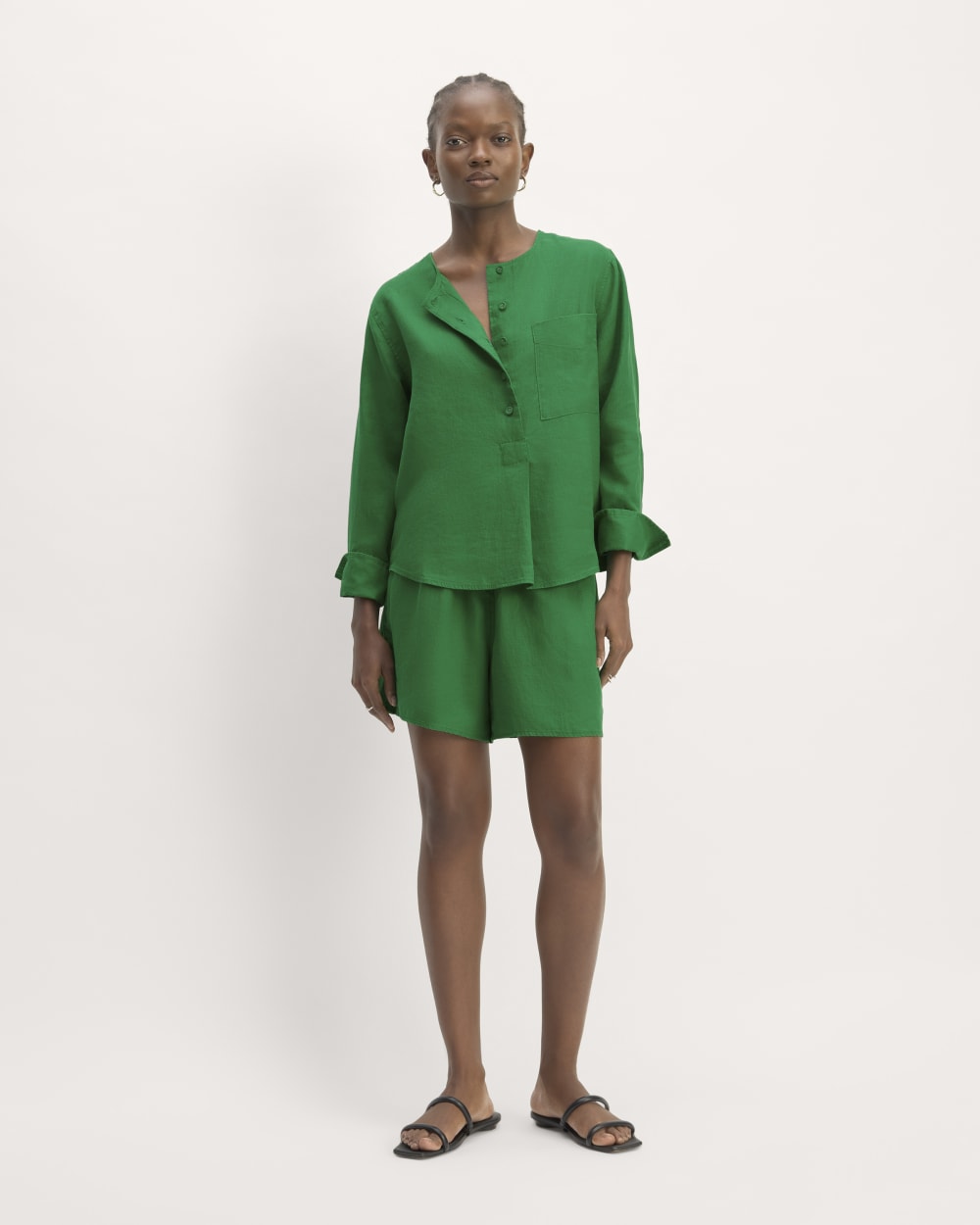 ADORE 春　グリーン　トップス Abralynn Linen Shirtdress | Putting Green | Lilly Pulitzer