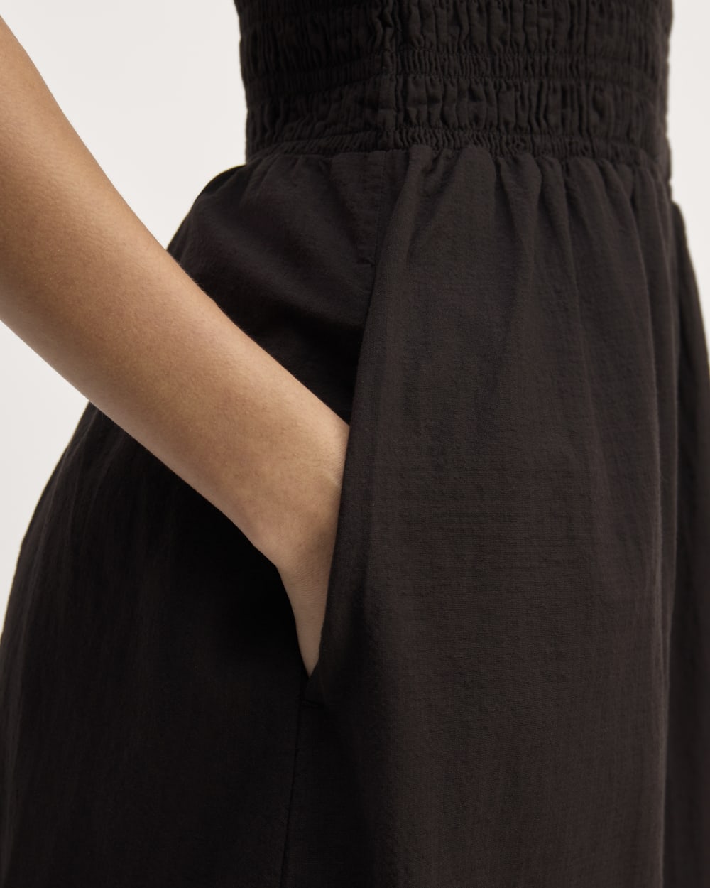 The Gauze Smock Dress | Carob Brown / Black