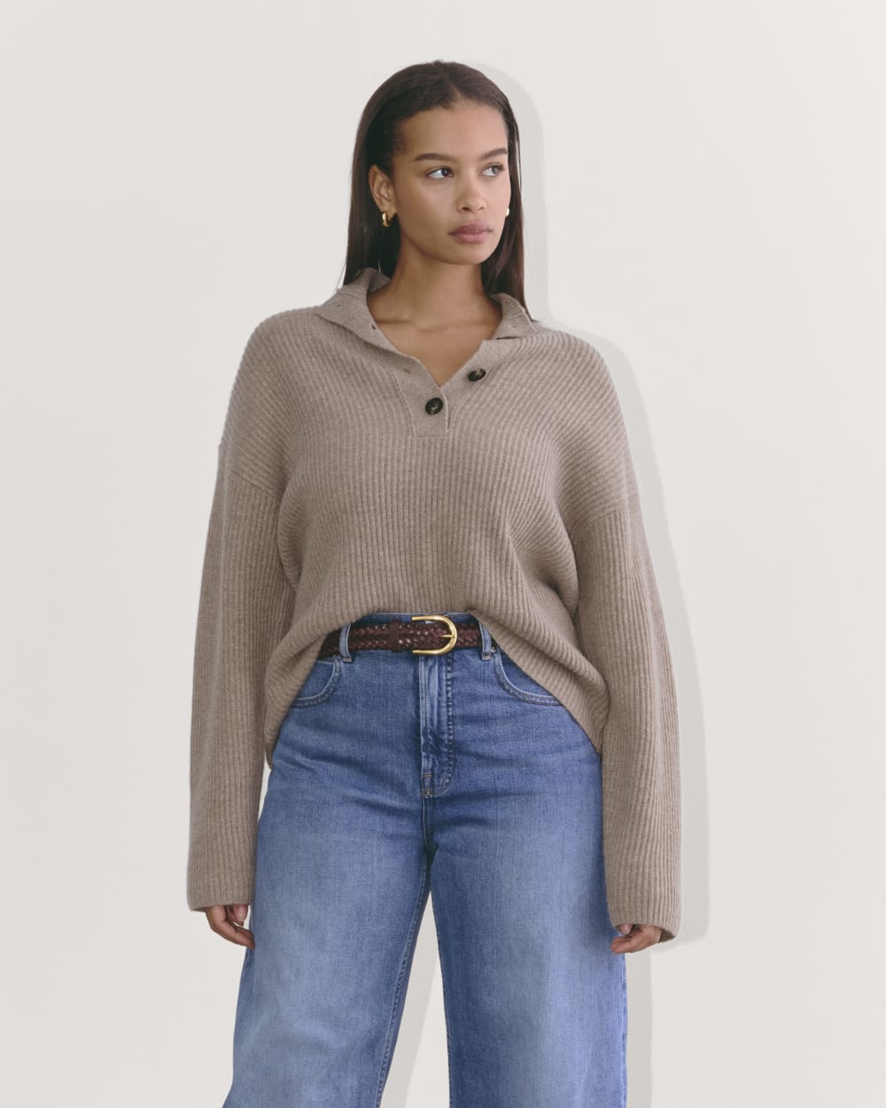 womens-wool-cashmere-cocoon-henley-sweater-oatmeal | primary