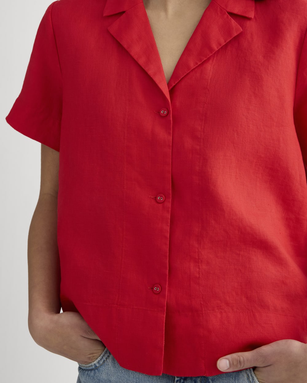 The Notch Shirt in Linen | Classic Red – Everlane