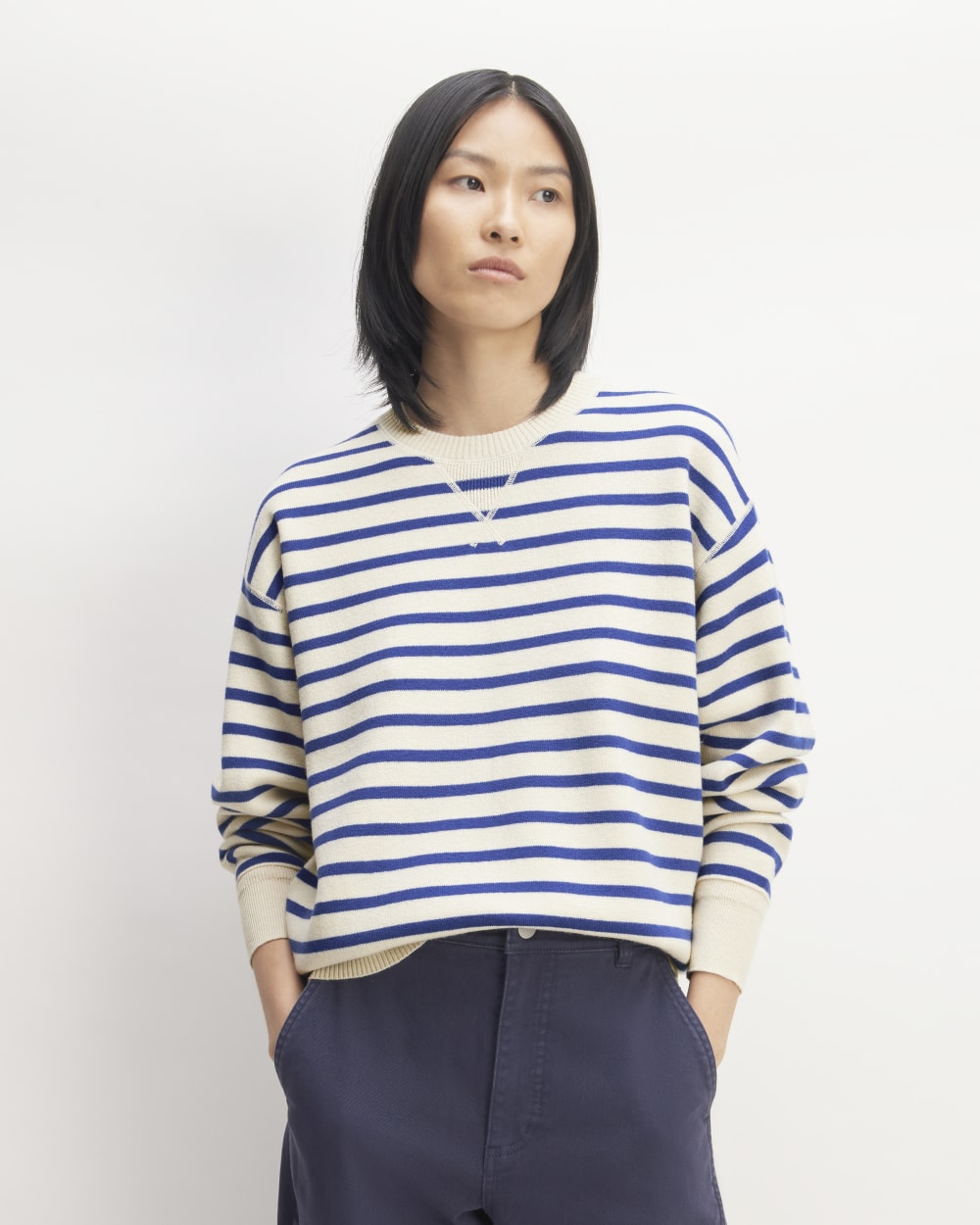 womens-knitted-sweatshirt-canvas-lapis-blue | primary