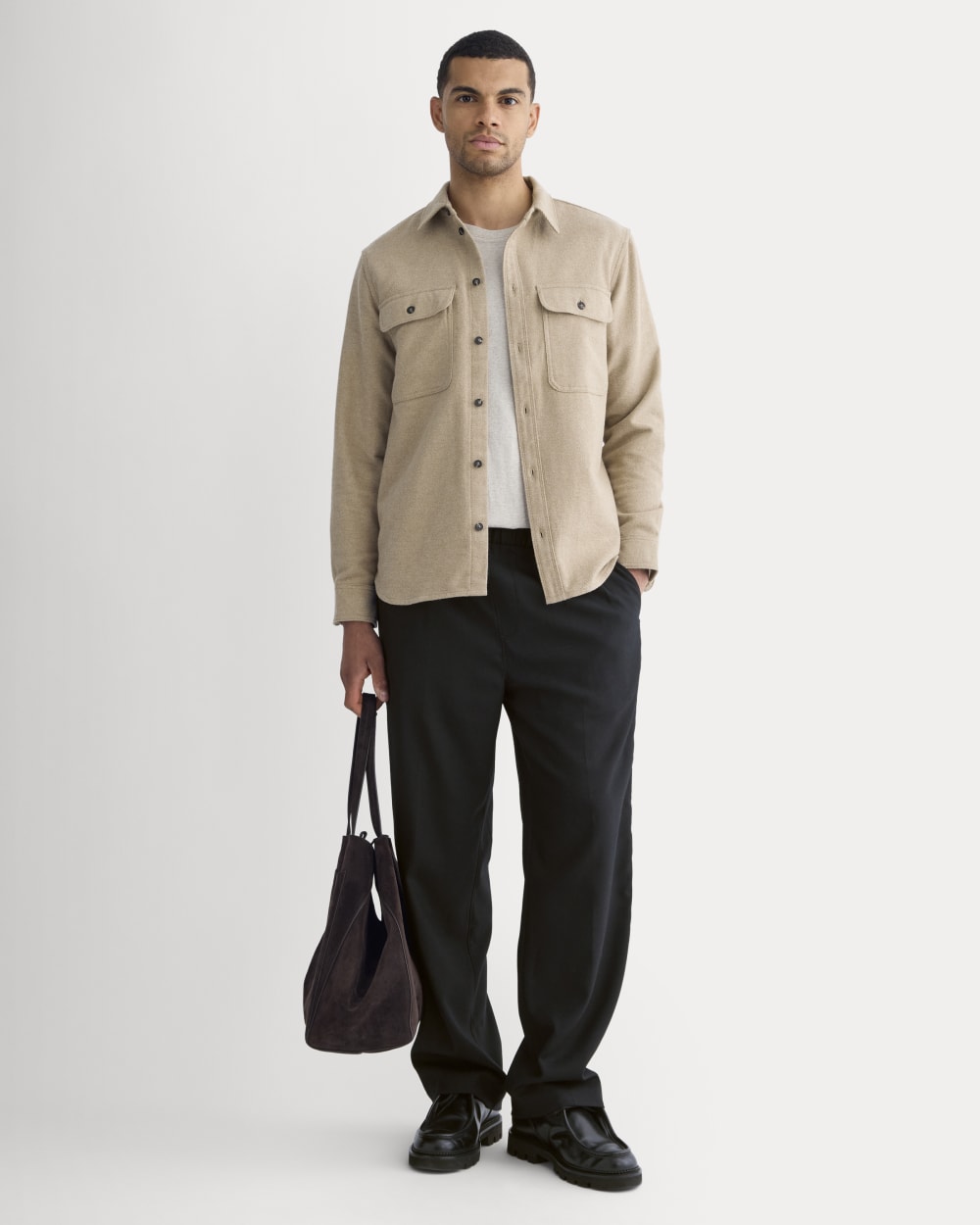 The Heavyweight Overshirt | Uniform | Dark Heathered Camel – Everlane