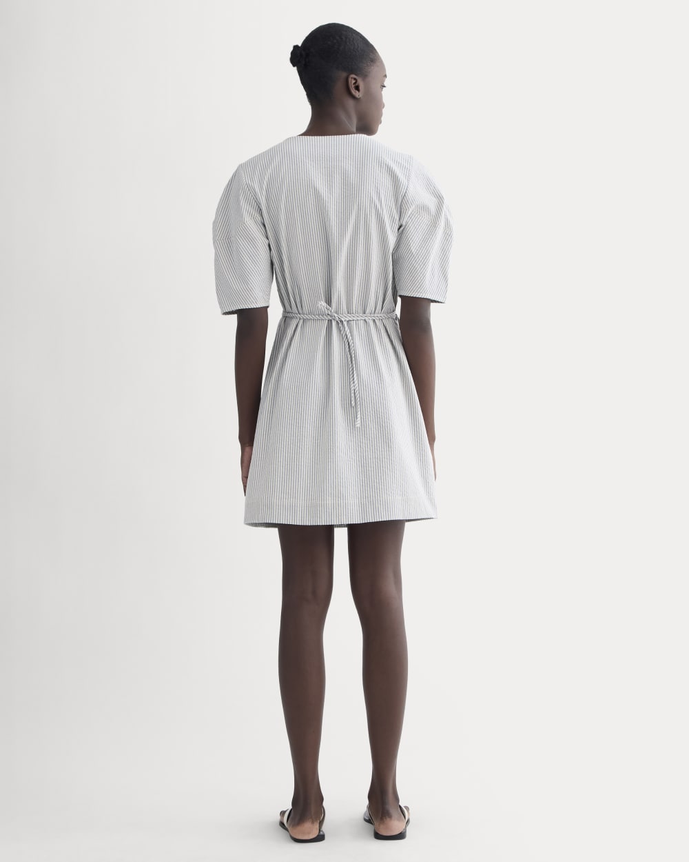 The Seersucker Mini Wrap Dress | Dutch Blue / Natural Everlane The Seersucker Mini Wrap Dress | Dutch Blue / Natural Everlane