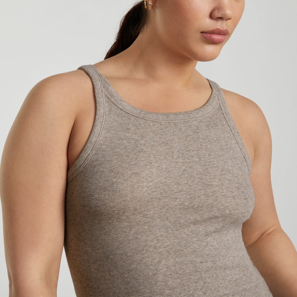 The Pima Micro-Rib Short Tank | Heathered Burnt Sugar – Everlane