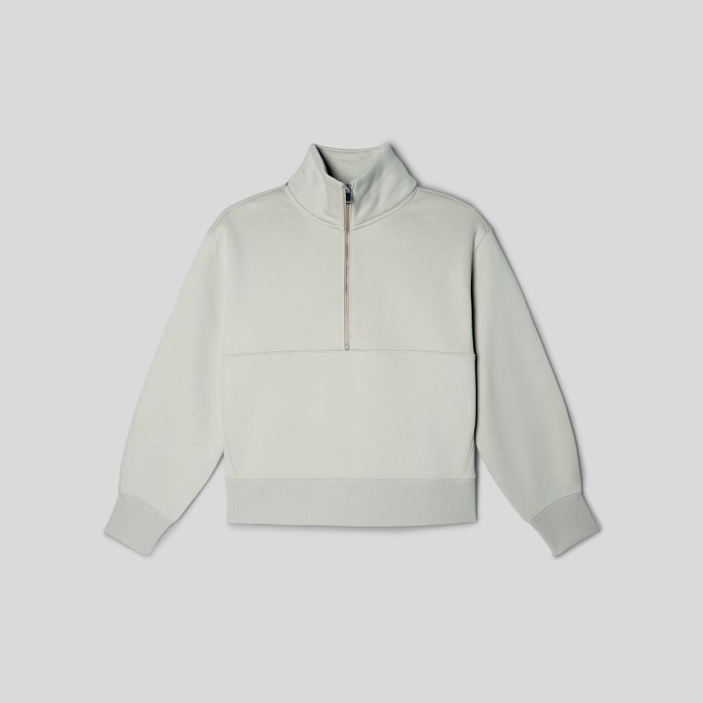 womens-retrack-half-zip-sweatshirt-pelican | alt