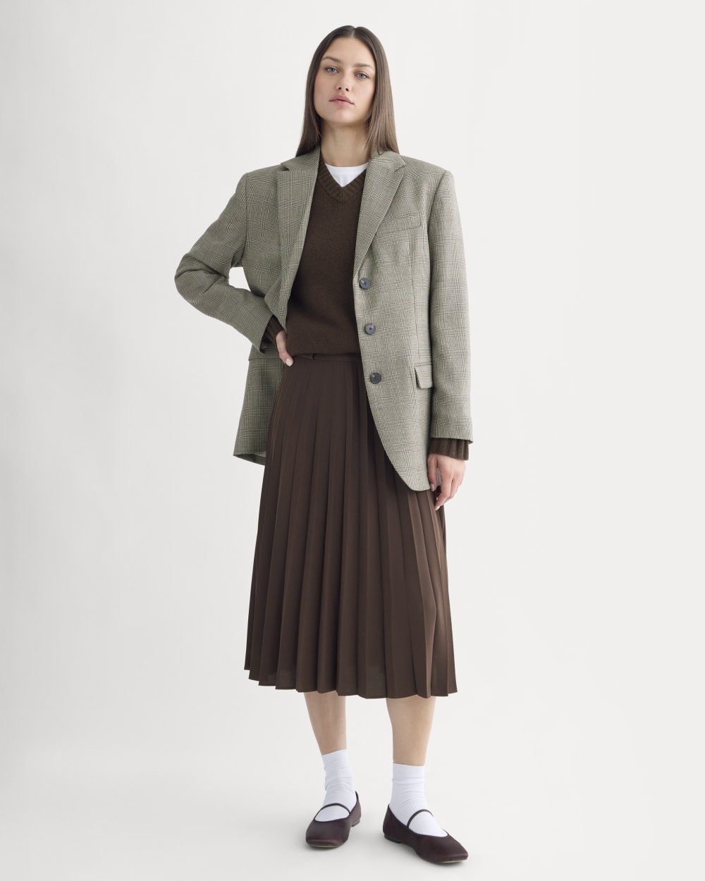 womens-pleated-crepe-midi-skirt-dark-chocolate | primary