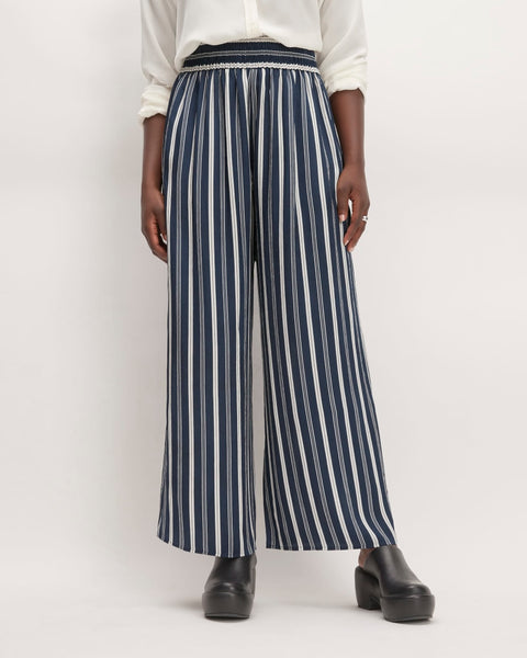 roughlow Otona satin pants ネイビー The Satin Pull-On Pant | Navy / Bone – Everlane