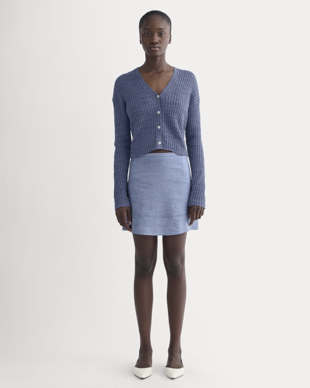 The Ribbed Cardigan in Cotton Linen | Indigo – Everlane