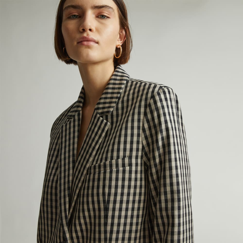 The Oversized Blazer in Buttersmooth | Khaki / Black – Everlane