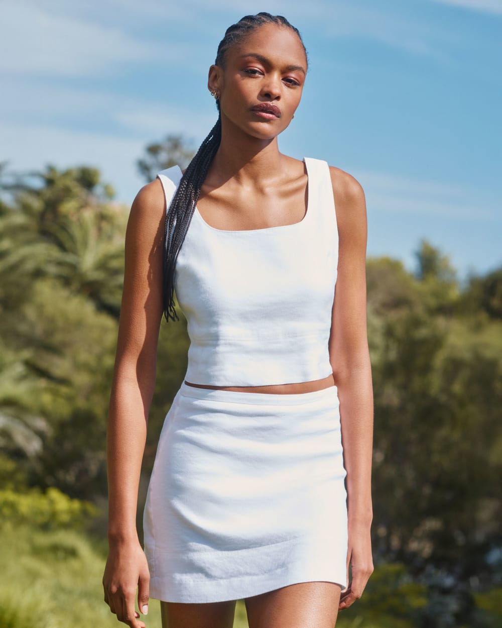 【deres】 linen skirt サイズ 1T WHITE The Mini Skirt in Stretch Linen | White – Everlane