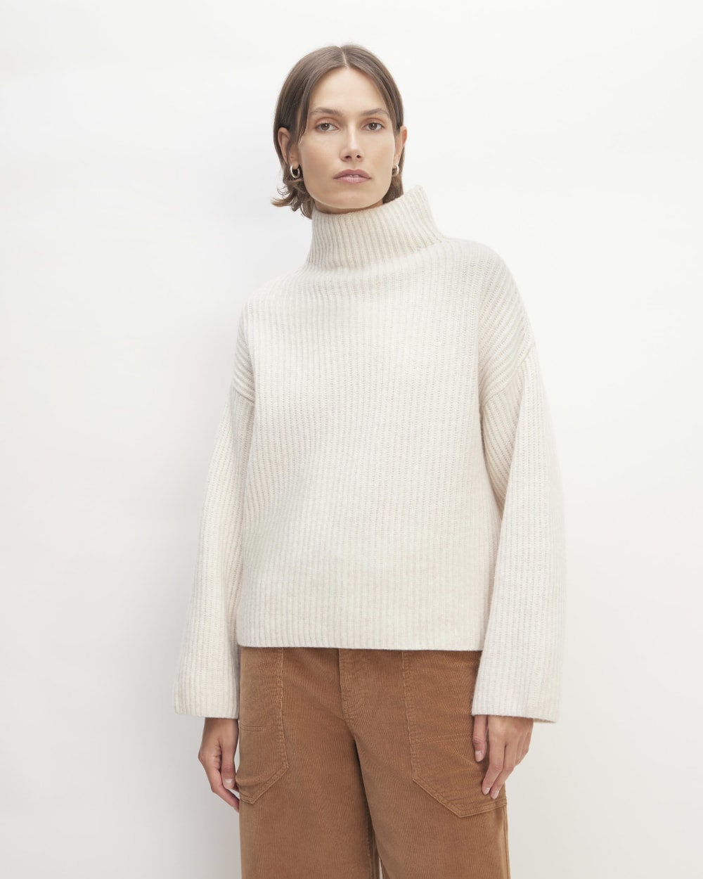 womens-felted-merino-funnel-pullover-heathered-oat | primary