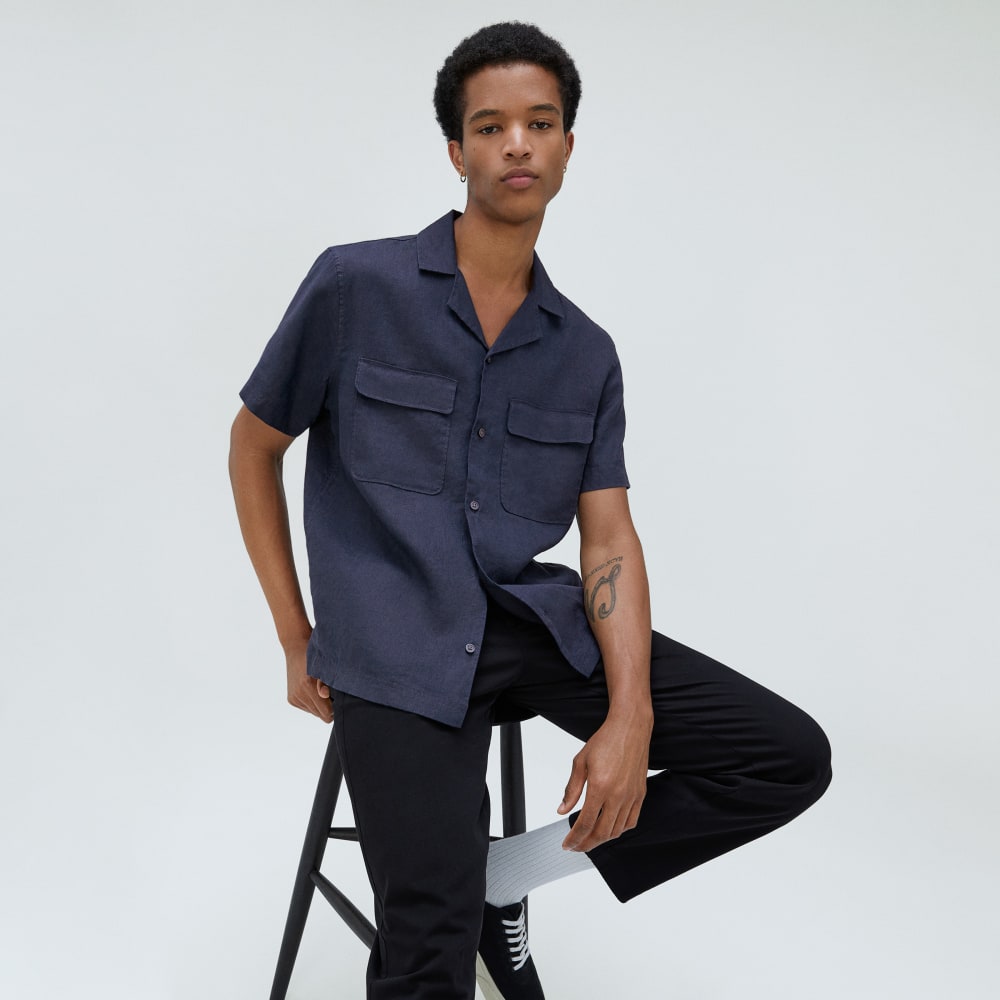 The Resort Shirt in Linen | Deep Navy – Everlane